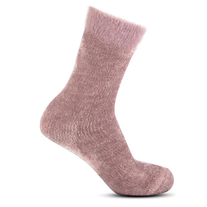totes toasties® Ladies Fair Isle & Chenille Supersoft Bed Socks (Twin Pack) Fairisle / Dusky Pink Extra Image 4